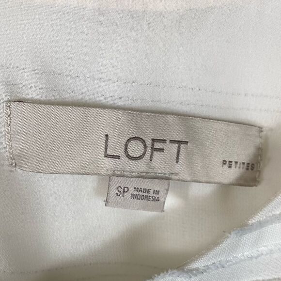 Loft White & Black Striped Long Sleeve Blouse - Picture 7 of 7